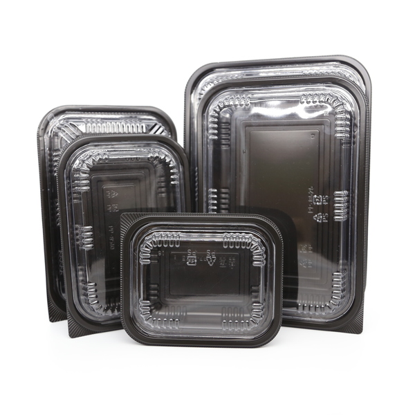 PP8530 | 9.5″ Black Rectangular Sushi Box W/Lid – 200 Sets