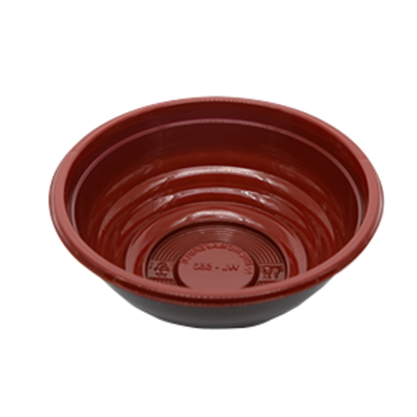 WL700 | 24oz Microwaveable Black Red Donburi Bowl W/ Lid | 300 Sets