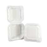 EG61(White)| Microwavable PP Square Clamshell Food Container | 6x6x3″ | 250 pcs
